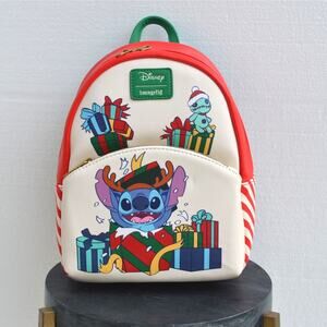Disney Loungefly Stitch Holiday Mini Backpack–Hot Topic Exclusive Scrump Holiday